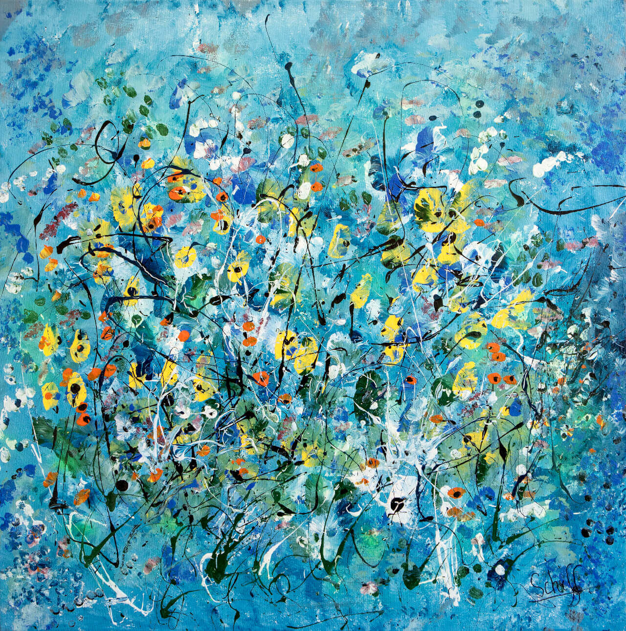 SPRING FLOWERS, 40x40, Acrylic on Canvas